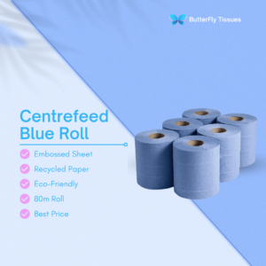 Centrefeed Blue Rolls 2-Ply | 80m | Pack of 6