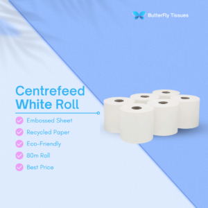 Centrefeed White Rolls 2-Ply | 80m | Pack of 6